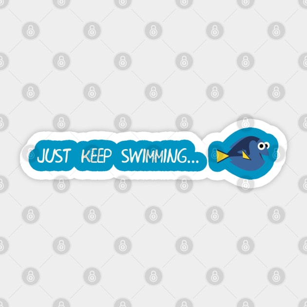 Keep Swimming Sticker by Masterpopmind